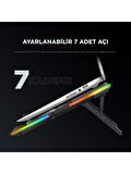 Rampage S47 COOLFLOW 5 Adet Kırmızı Led Fan 1 Usb 7 Farklı Kademe Ayarı 10 17.3 Notebook Soğutucu Stand